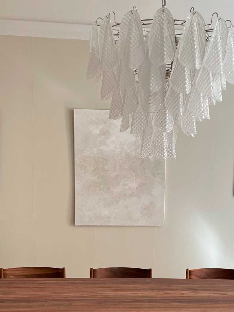 Murano Lysekrone - 50 Rondini - Graniglia - Klar Krom blank