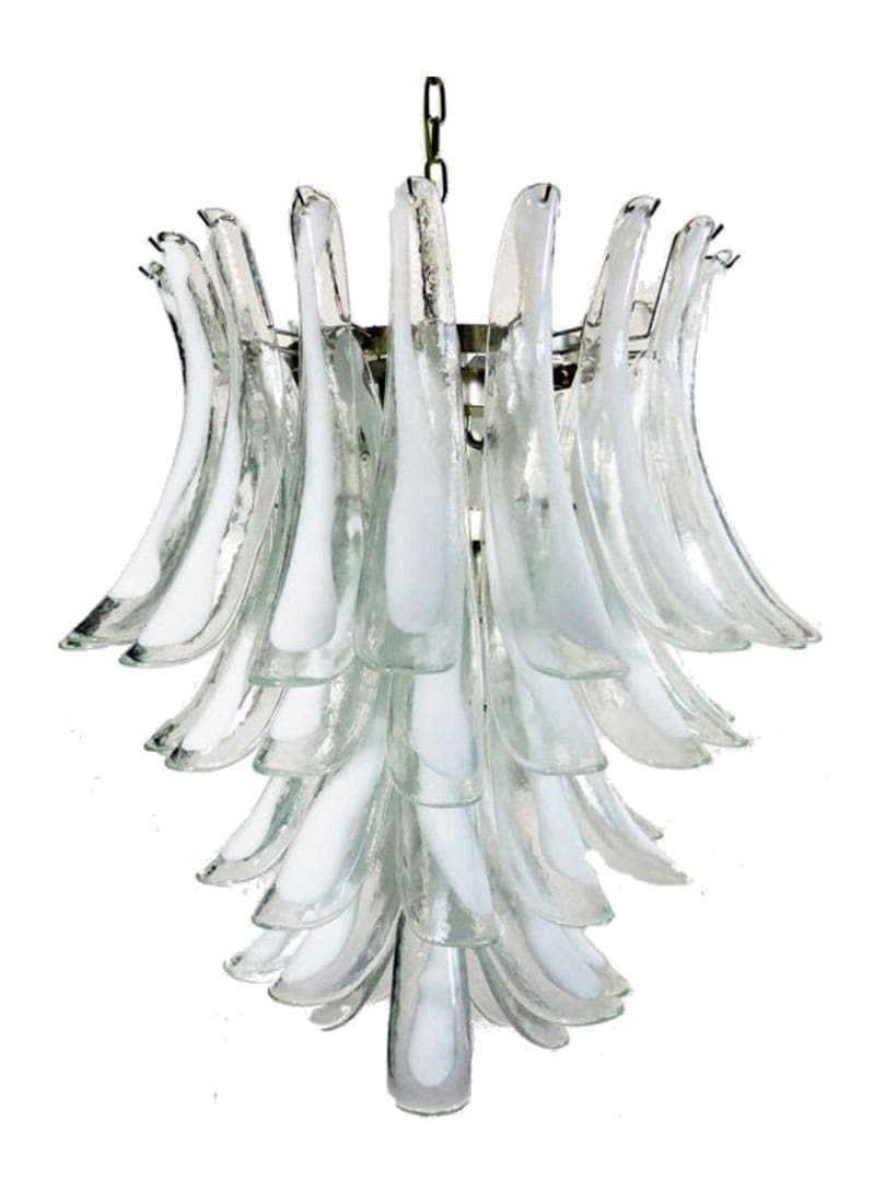 Murano Lysekrone - 52 Kronblade - Klar Krom blank