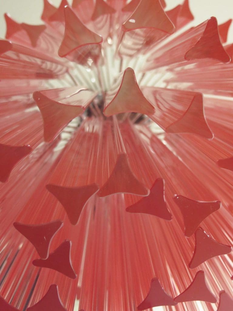 Murano chandelier - Triedri - 107 prisms - Pink