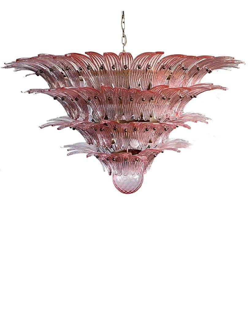 Murano Chandelier - Palmette - 163 glasses - Pink