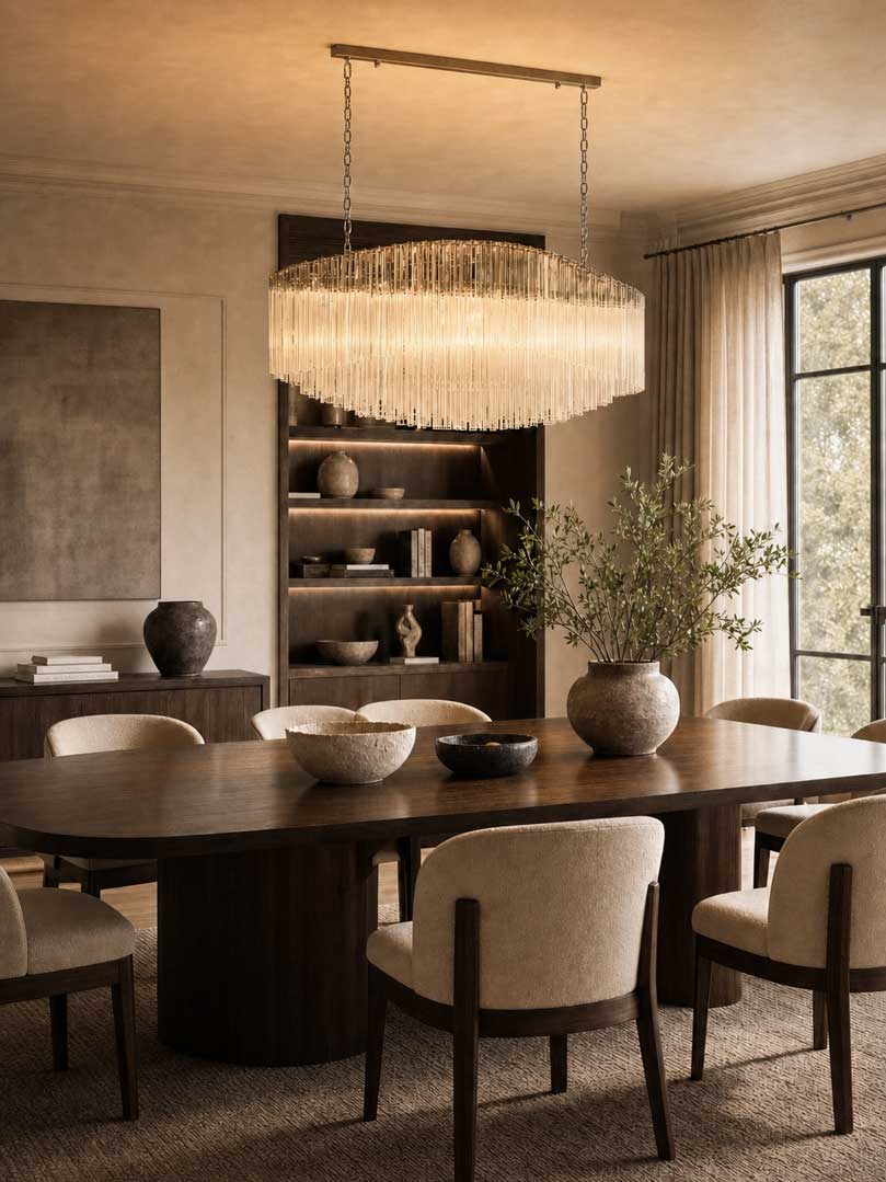 Murano Lysekrone - Pagoda - Klar Krom blank