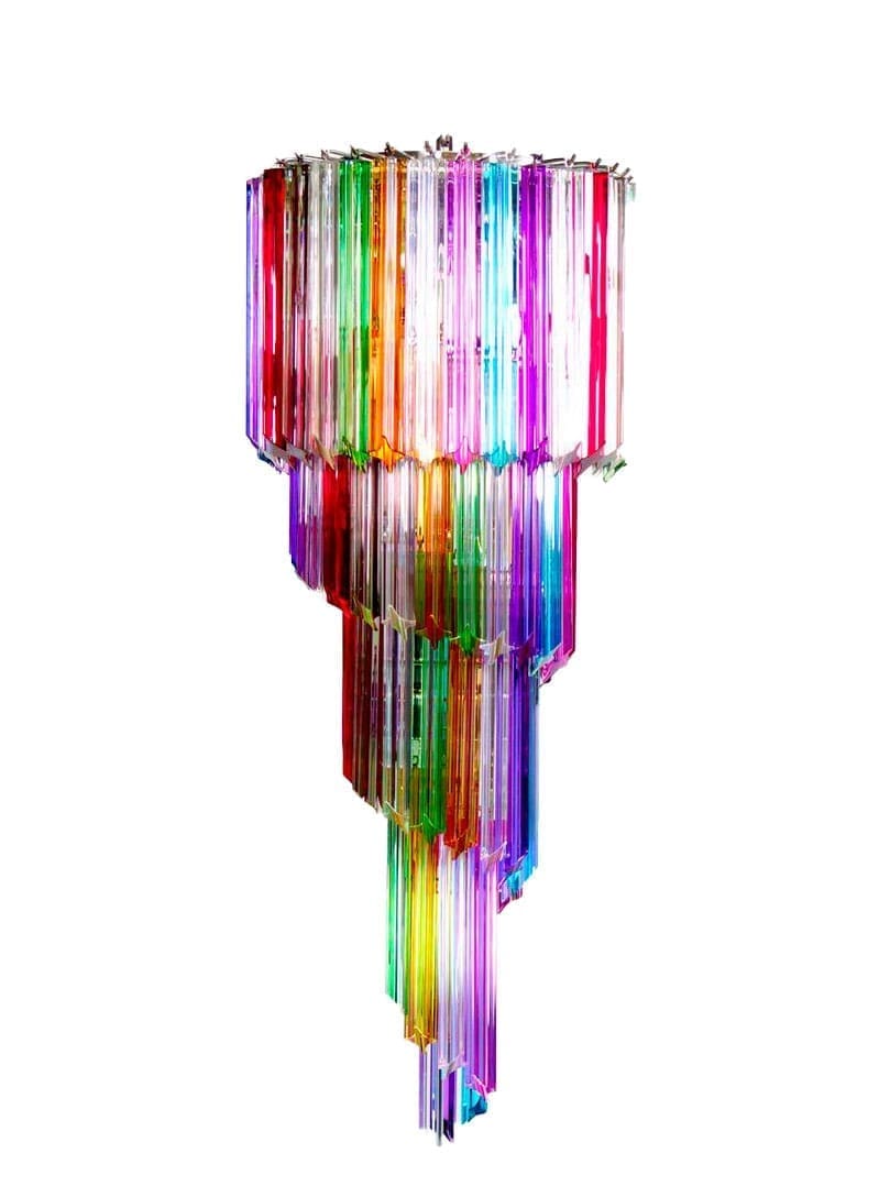 Murano Lysekrone - Spiral - 86 prismer - Multi Krom blank