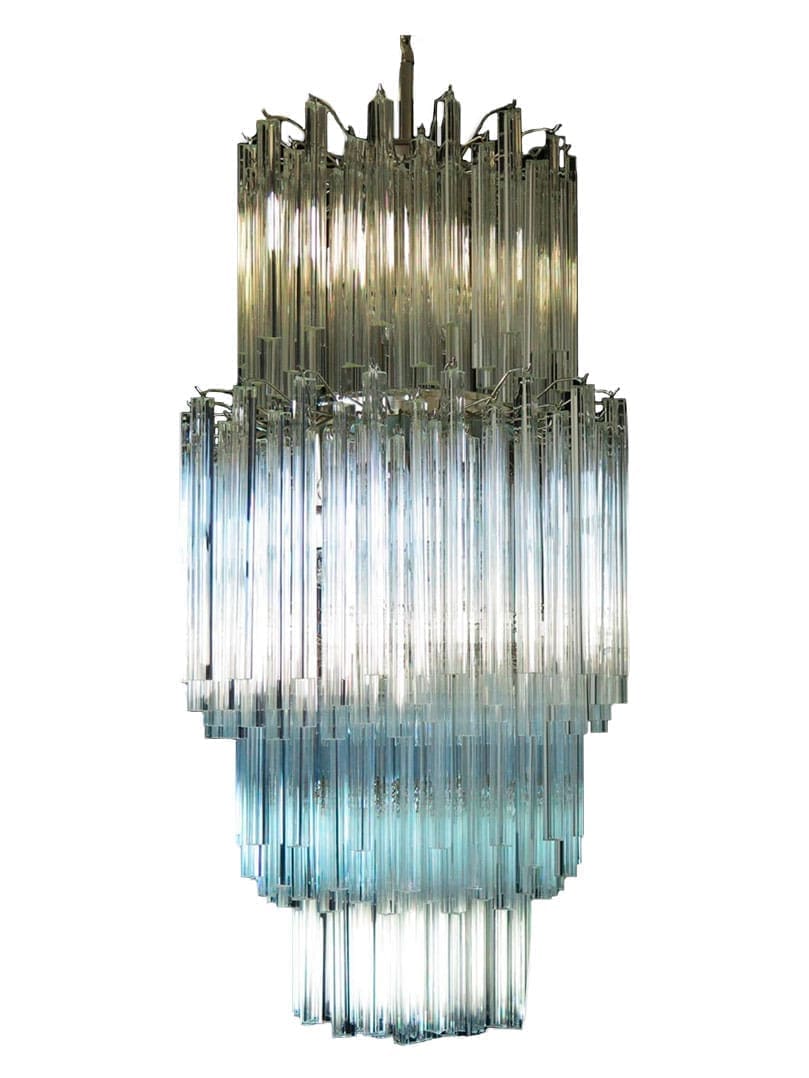 Murano Lysekrone - 242 prismer - Klar Krom blank