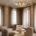 185 multi poliedri chandelier hanging in livingroom