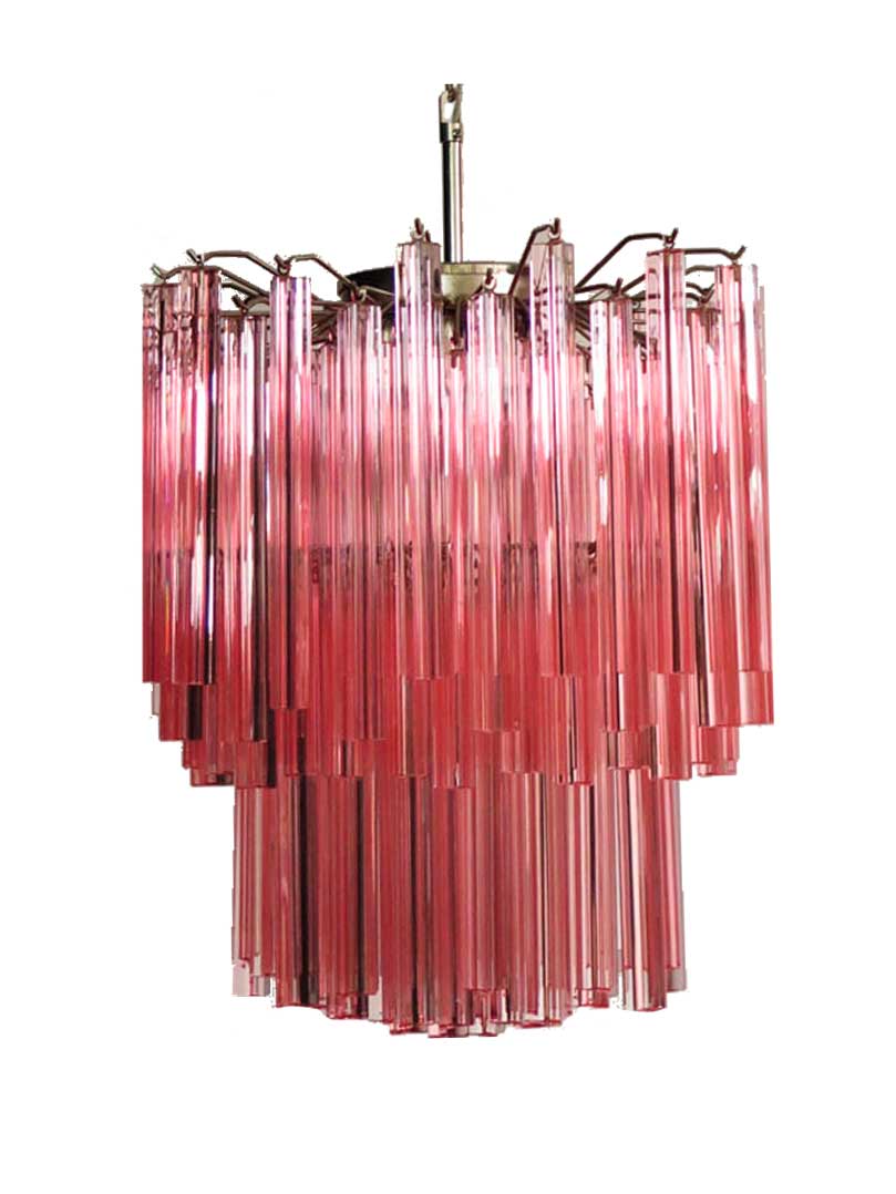Murano Lysekrone - 107 prismer - Rosa Krom blank