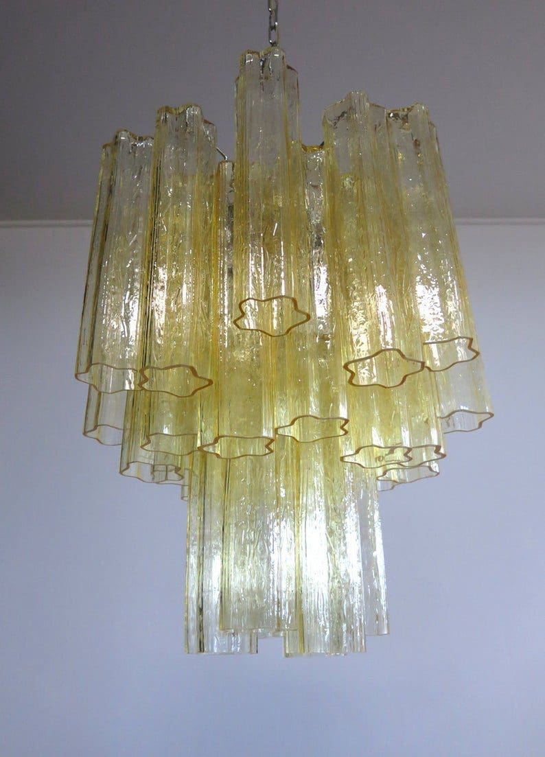 Murano ljuskrona - 30 rör - Gul