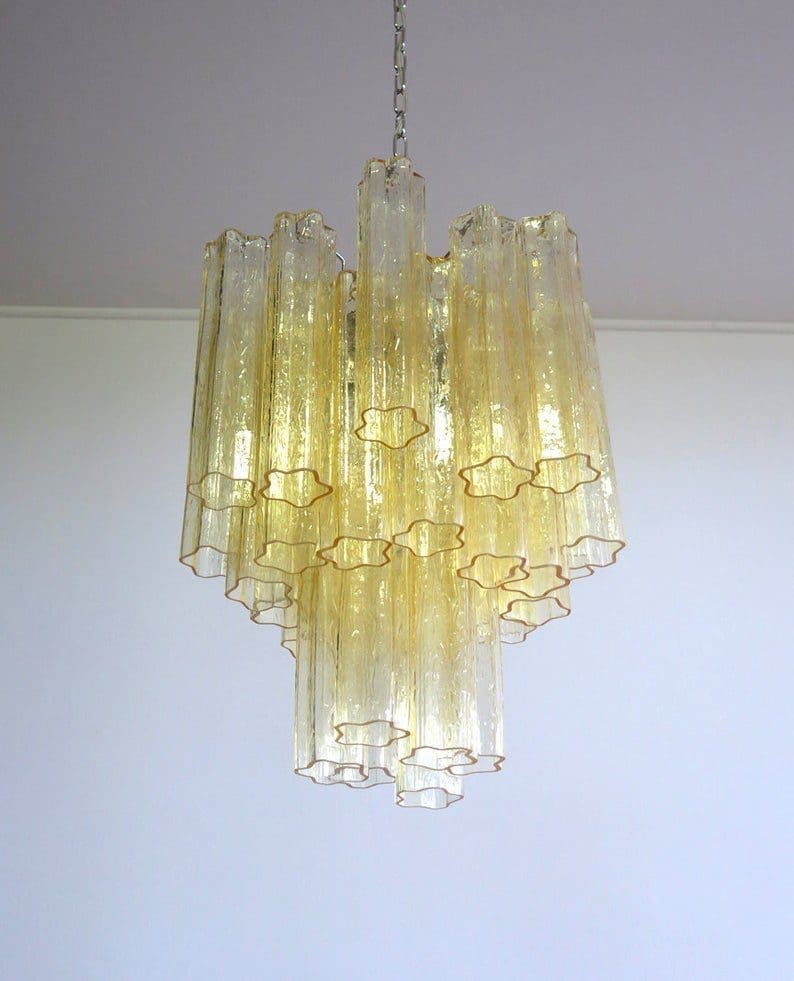 Murano ljuskrona - 30 rör - Gul