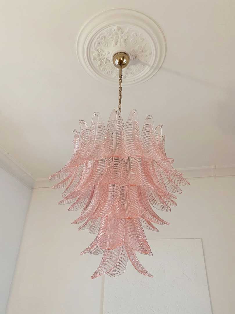 Murano lysekrone - 52 blade - Rosa Krom blank