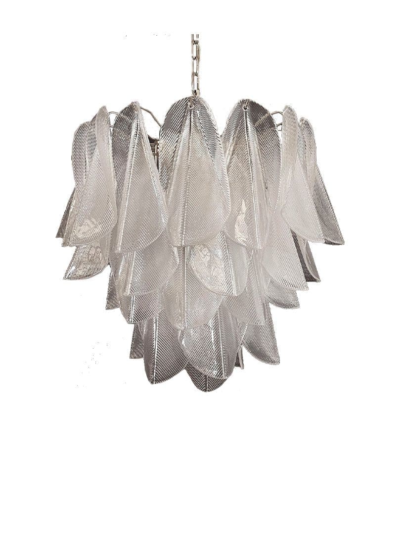 Murano Lysekrone - 41 Rondini - Graniglia - Klar Krom blank