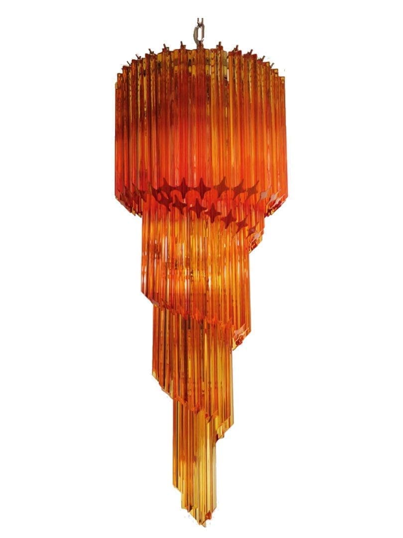 Murano lysekrone - Spiral - 86 prismer - Rav Krom blank
