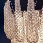 Murano chandelier - 75 glass leaves - Transparent