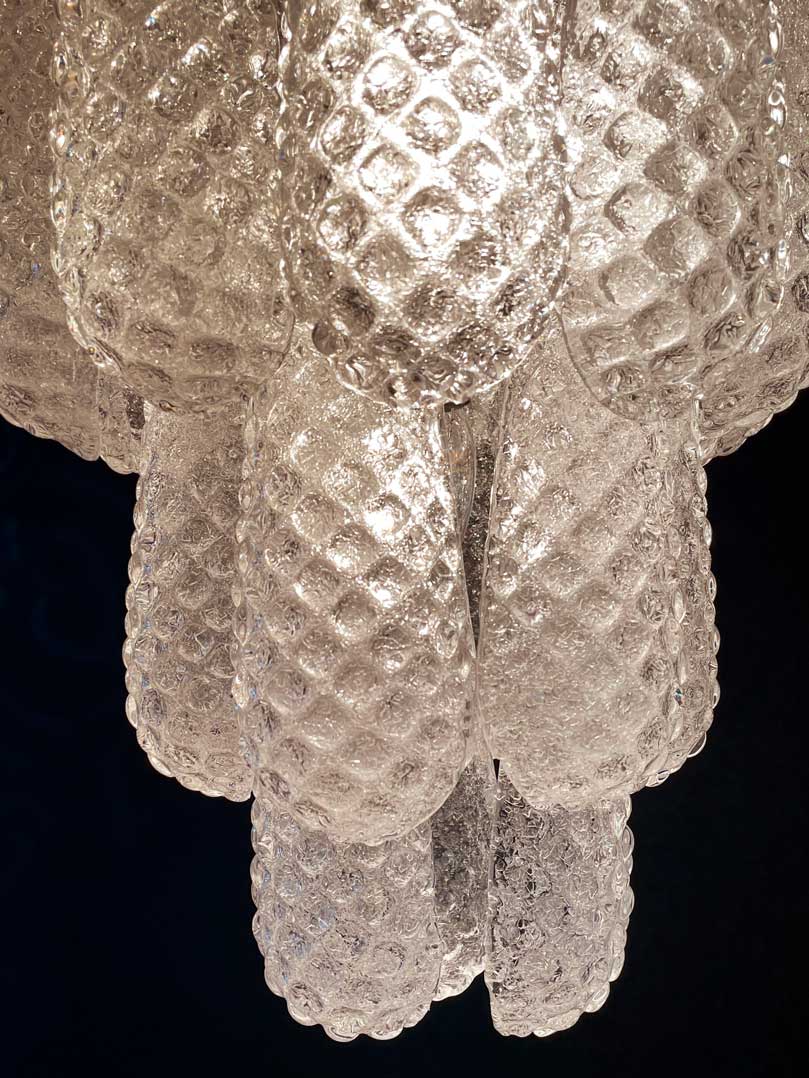 Murano chandelier - 75 glass leaves - Transparent