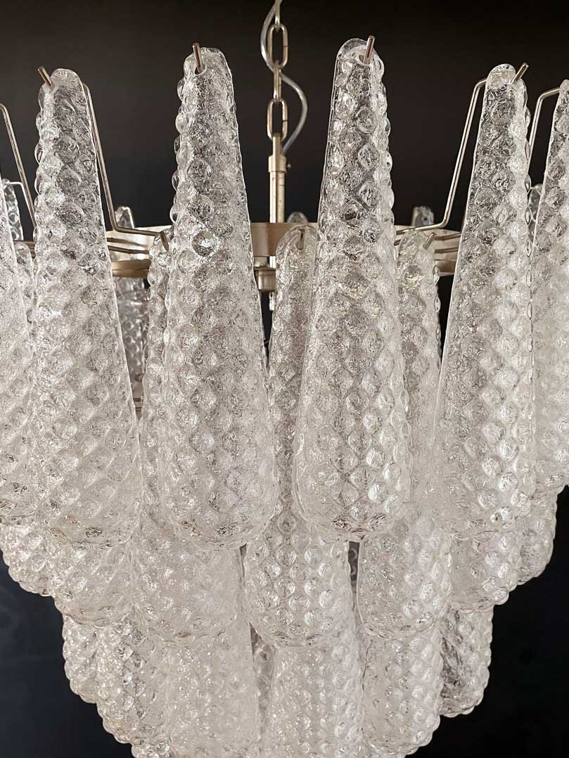Murano chandelier - 75 glass leaves - Transparent