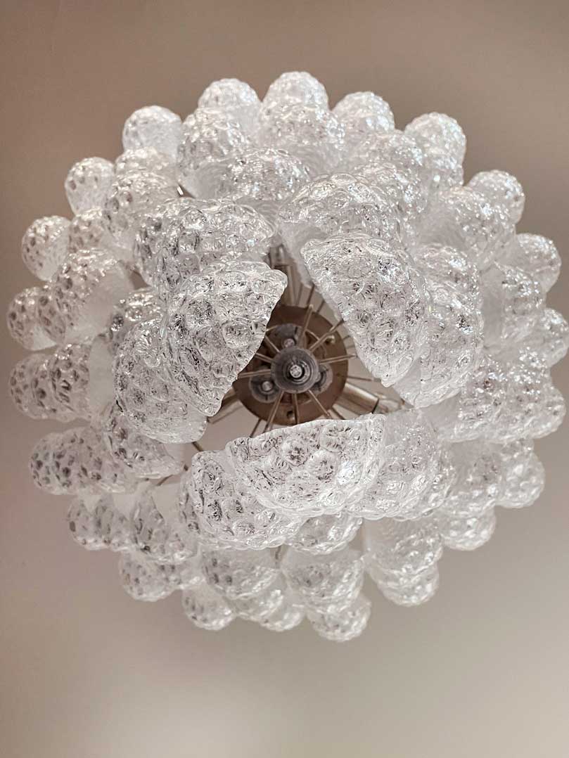 Murano chandelier - 75 glass leaves - Transparent