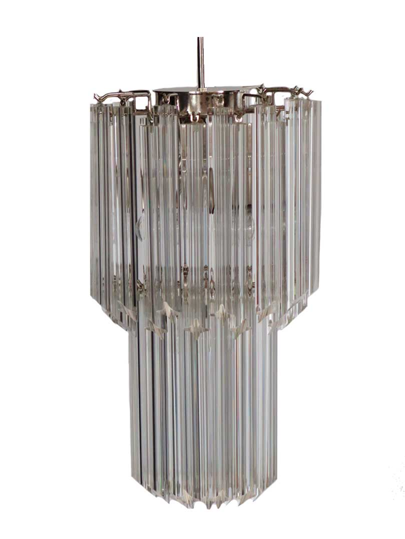 Murano lysekrone - 46 prismer - Klar Krom blank