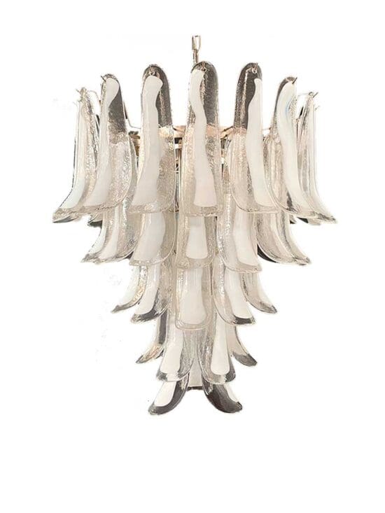 Murano chandelier - 52 petals - White