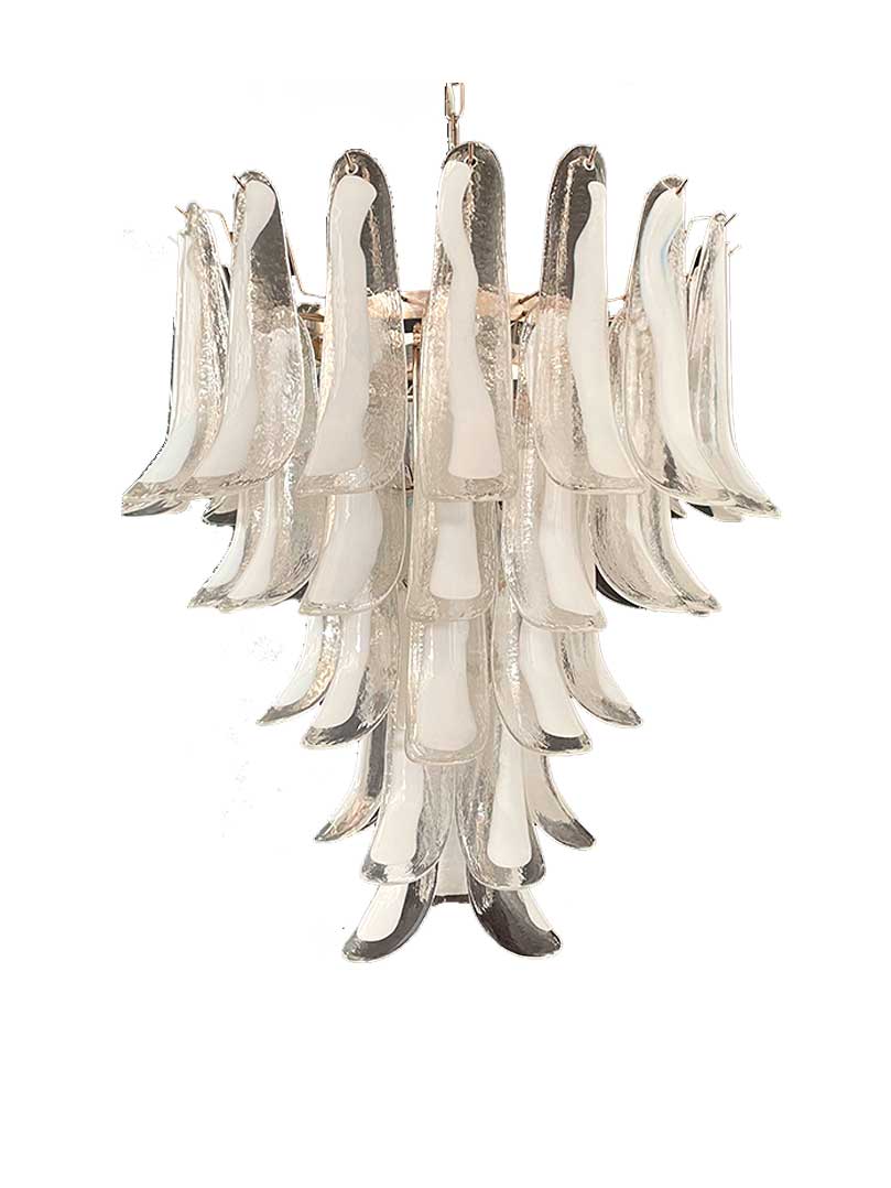 Murano Lysekrone - 52 Kronblade - Klar Krom blank