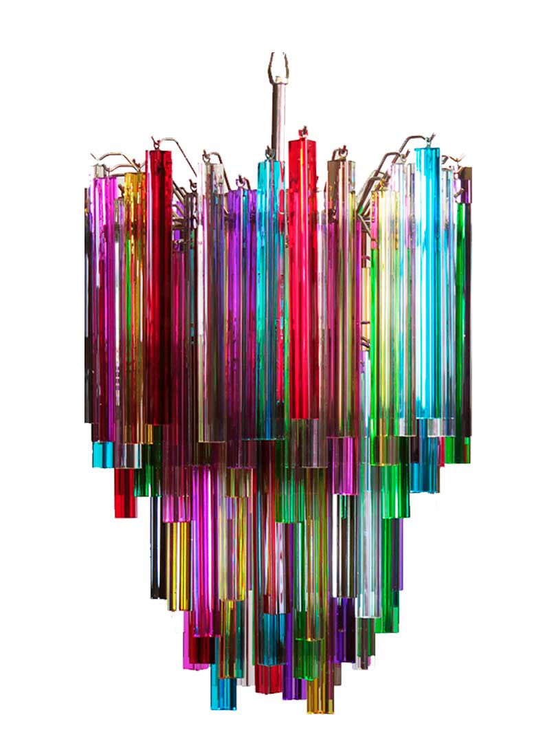Murano chandelier - Triedri - 92 prisms - Multi