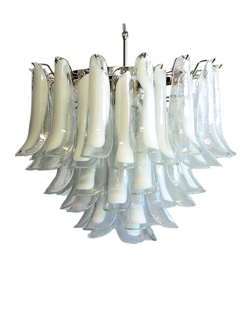 Murano chandelier - 53 petals - White