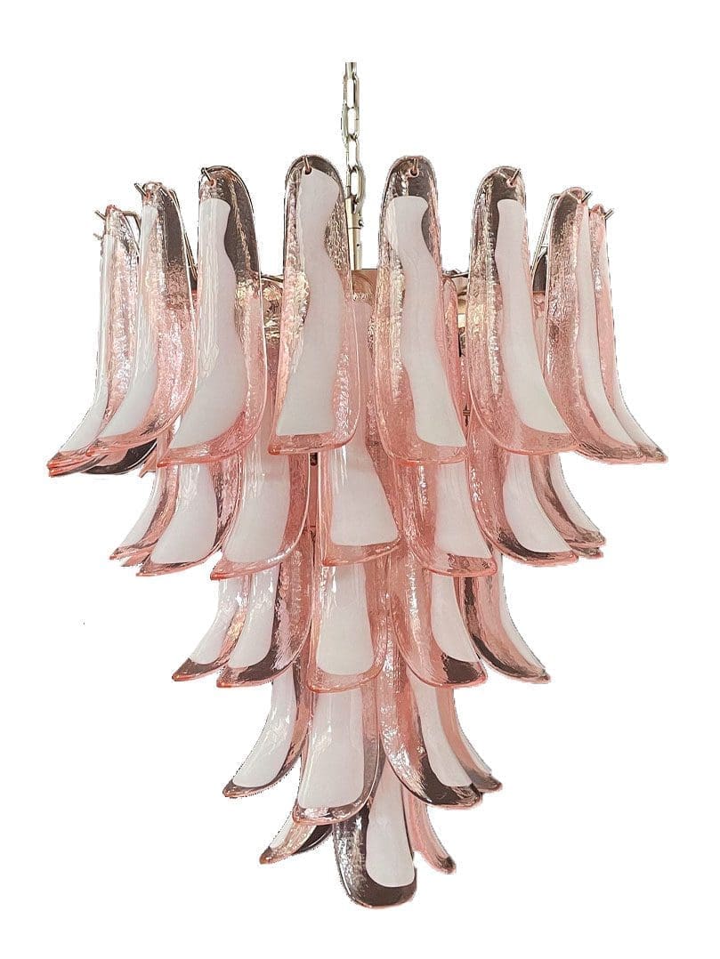 Murano Lysekrone - 52 Kronblade - Rosa Krom blank