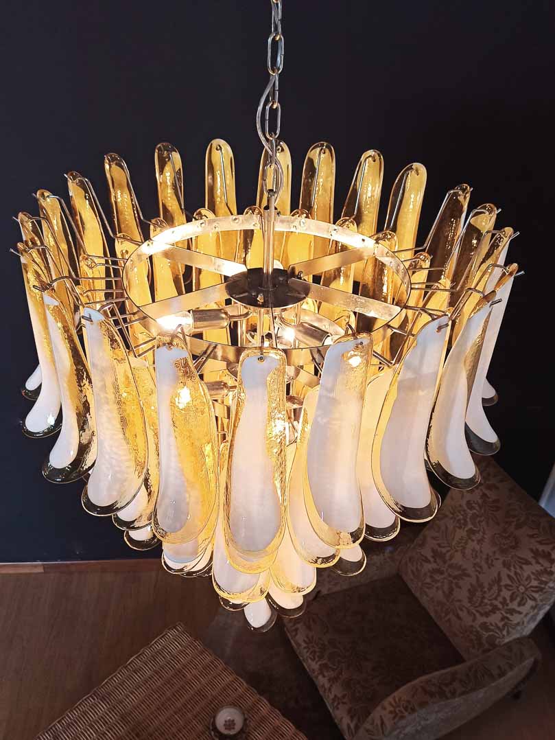 Murano chandelier - 75 petals - Caramel