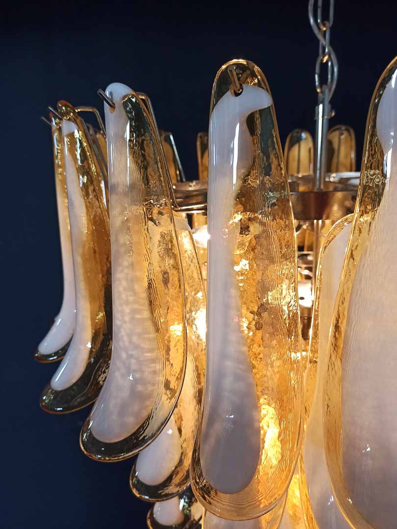 Murano chandelier - 75 petals - Caramel
