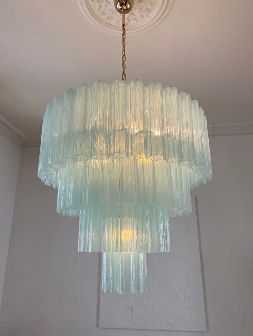Murano Lysekrone - 78 tuber - Opal Krom blank