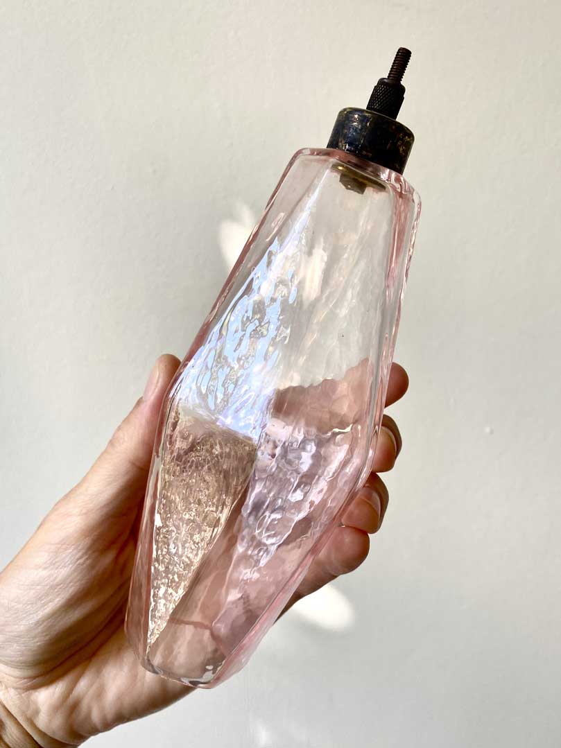 Murano Poliedri glass pink