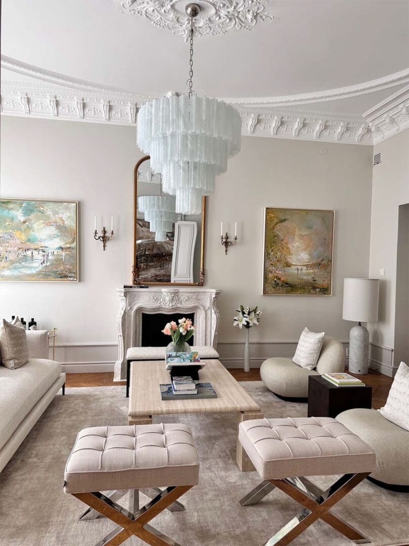 Von Essen murano chandelier 78 alabaster tubes