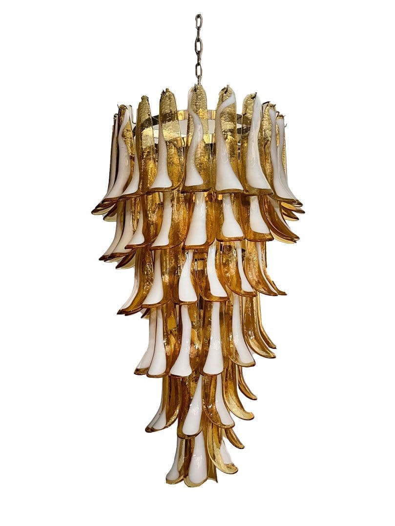 Murano chandelier - 83 petals - Amber