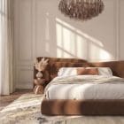 185 smoked poliedri Murano chandelier in bed room