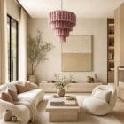 78 pink Murano alabaster tube chandleier is a livingroom
