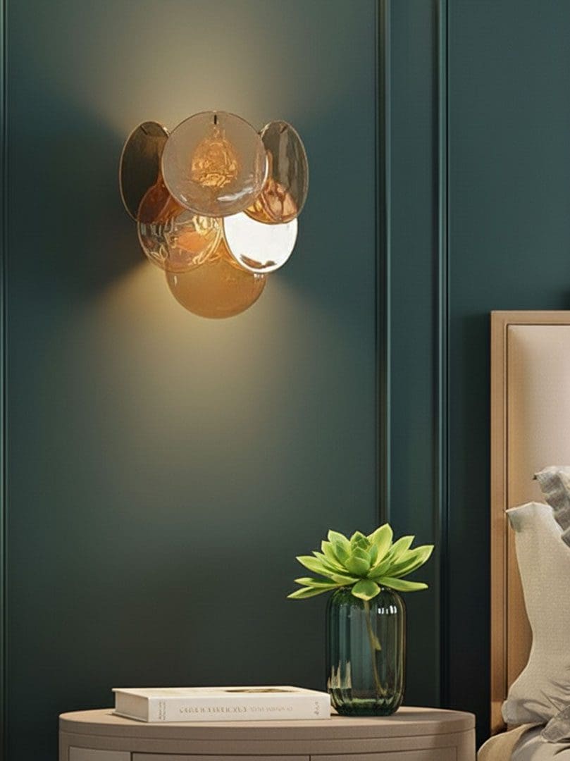 Murano - Væglampe - Disk - Alabaster Guld Krom blank
