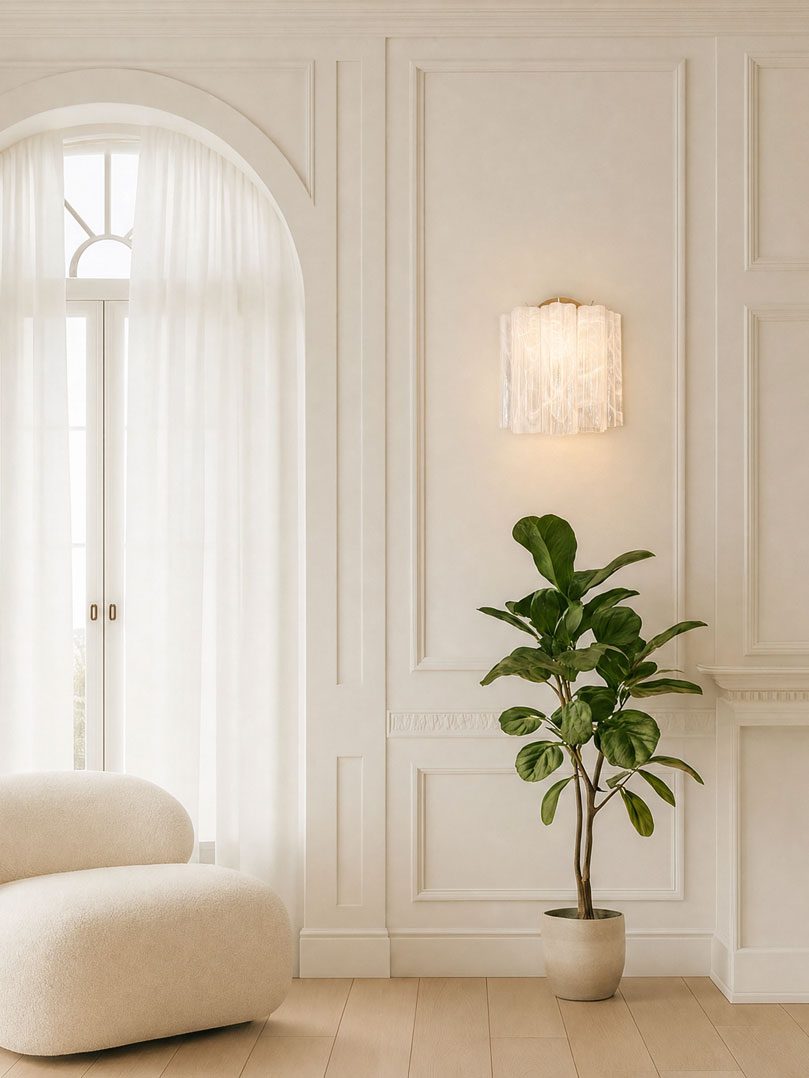 Murano Wall light 5 Tubes White alabaster