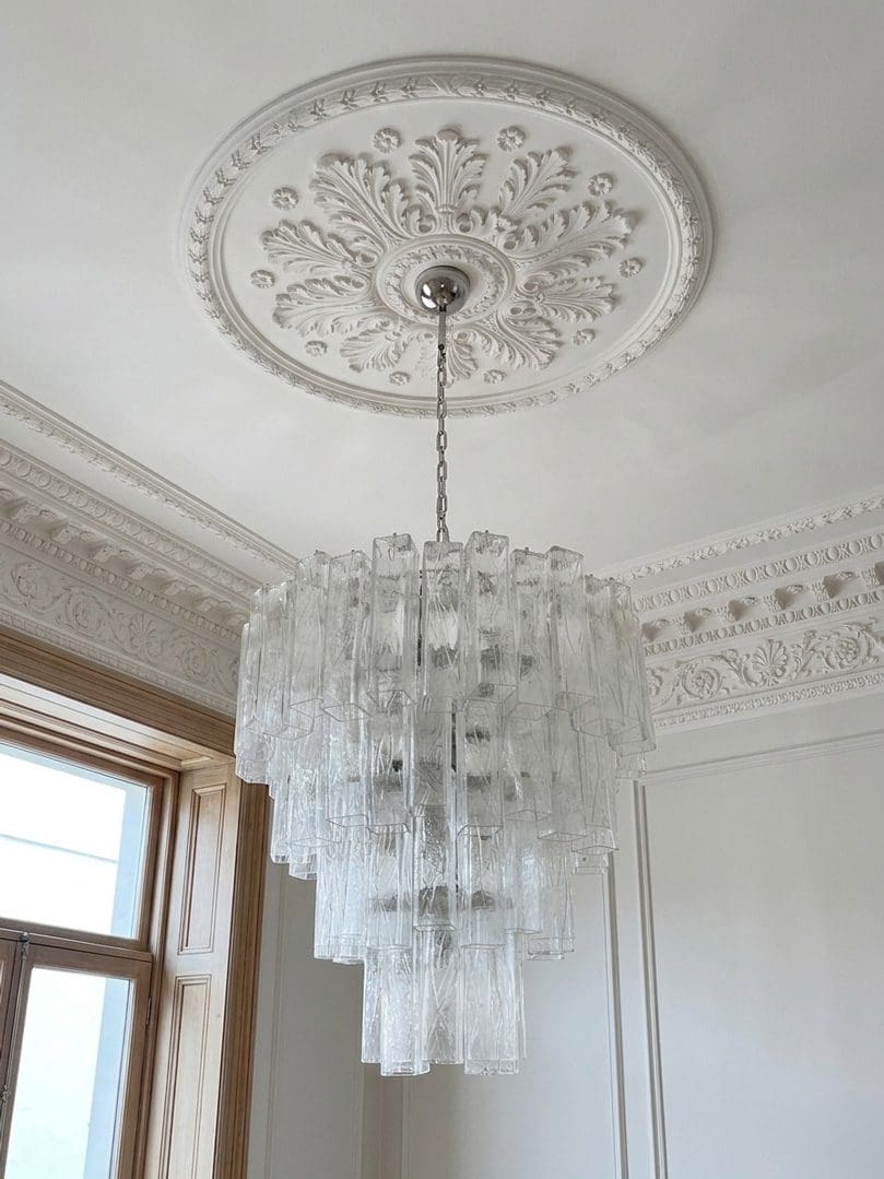Murano Chandelier 80 tubes Transparent Quadrati